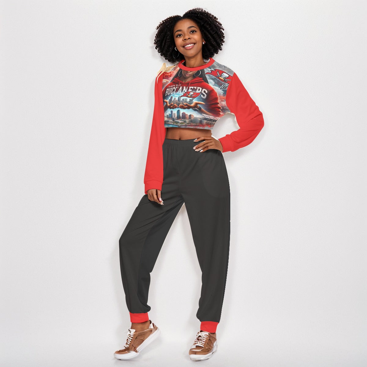 All-Over Print Women's Crop Sweatshirt Suit