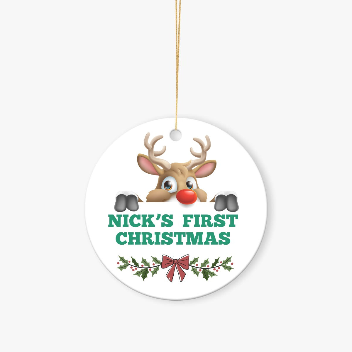 Custom Round Christmas tree Ceramic Ornaments