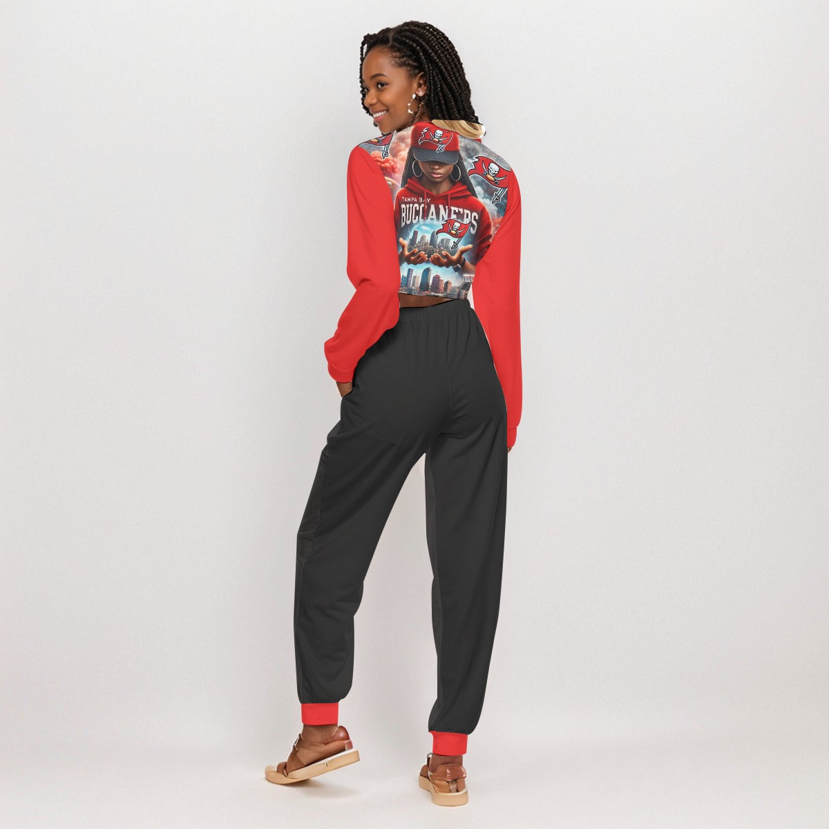 All-Over Print Women's Crop Sweatshirt Suit